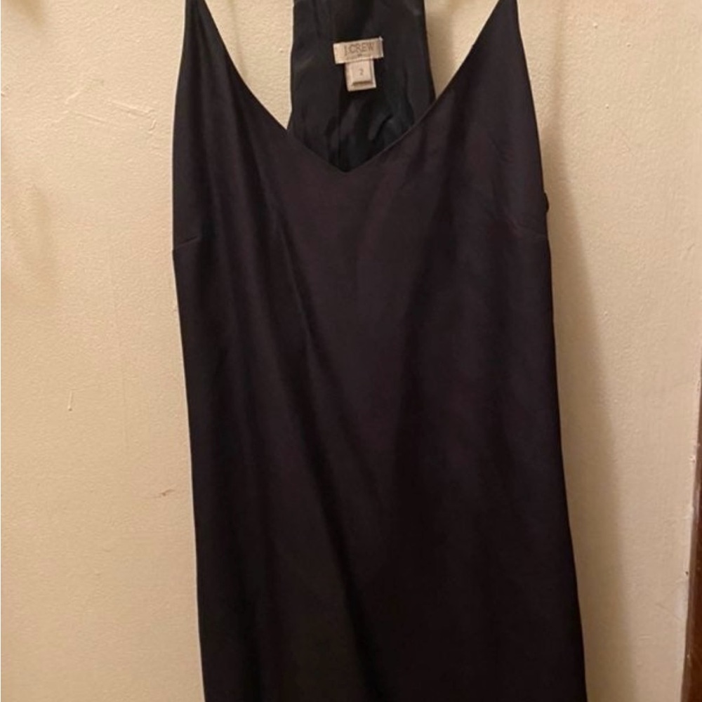 J Crew Black Silk Slip Dress